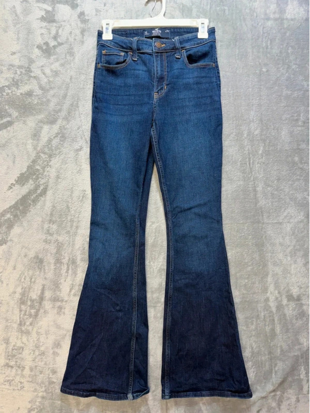 Hollister High Rise Flare Jeans Womens 4R W27 Dark Wash Soft Stretch Denim